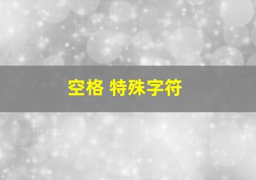 空格 特殊字符